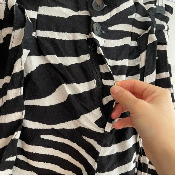 HM High Rise Striped Cropped Pants Women’s Size 0 - Picture 4 of 7